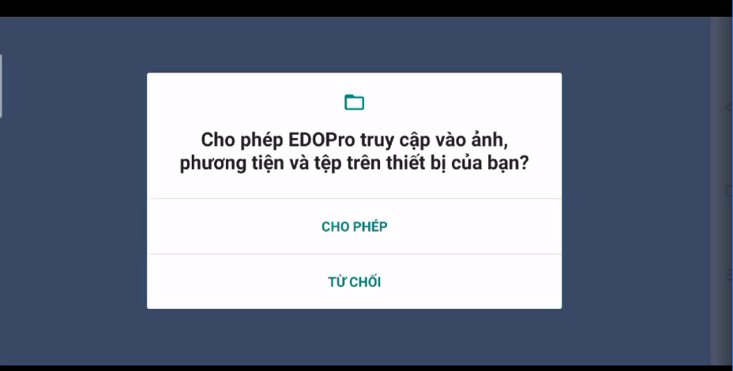 Nhấn vào “Mở”. Màn hình sẽ hiện ra như sau. Lúc này bạn hãy chọn “Cho phép”